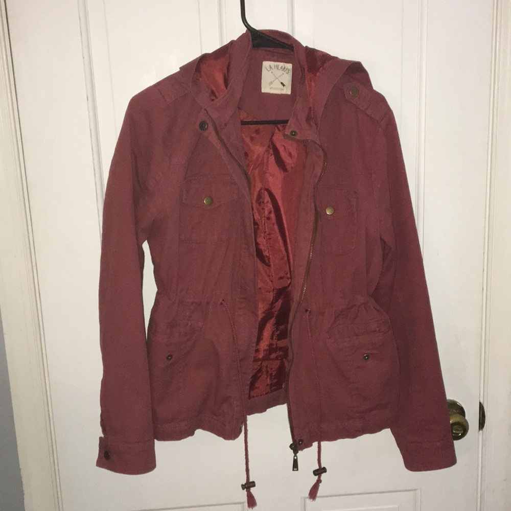 Trendy red army jacket